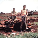 "Uknown Soldiers ABtry 6/27th Arty Soldiers with 60 Caliber Machine Gun in the Field - March 68"